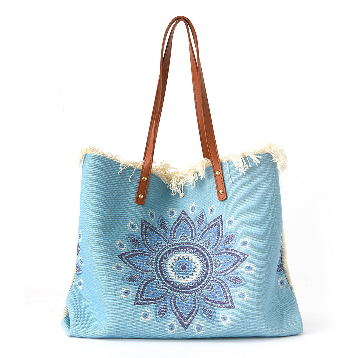 Fashion Large Tote Bag – High-Aesthetic Printed Handbag, Ethnic Style Travel Shoulder Shopper